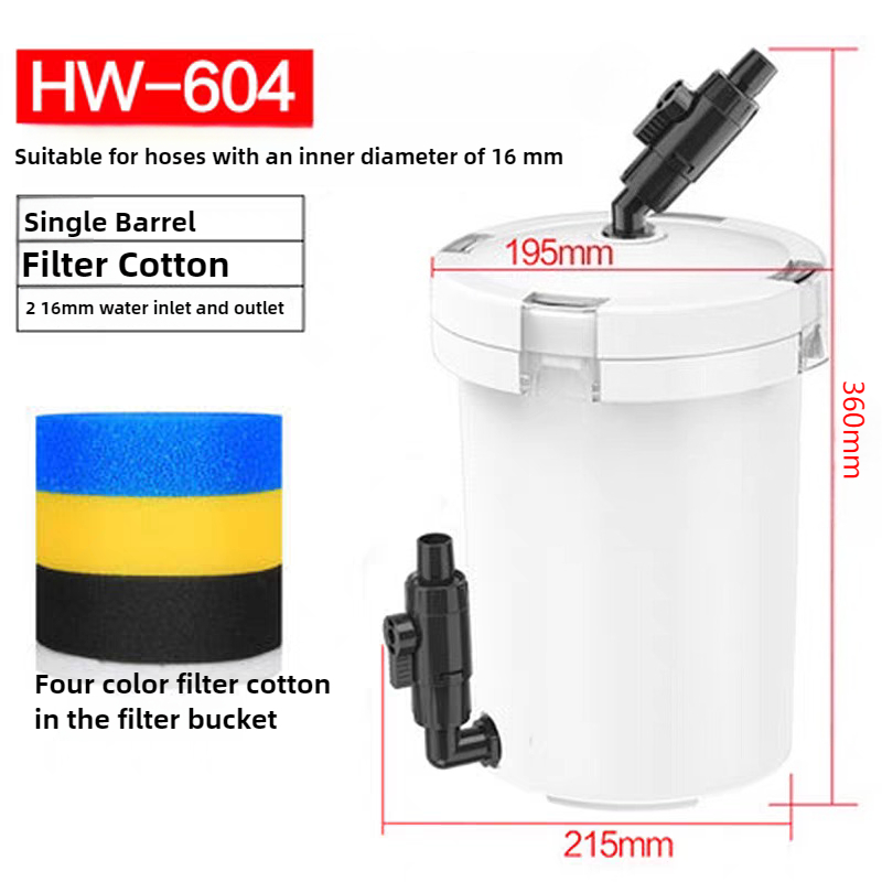 Marine Aquarium Protein Skimmer - HW-604 Aquariumfilterbehälter, leiser externer Kanisterfilter für
