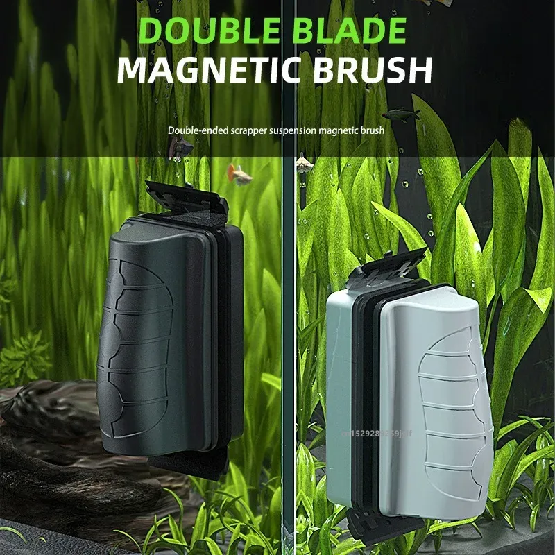 Marine Aquarium Glass Scraper - Kleine magnetische Aquarium-Reinigungsbürsten, Glasfenster-Algenabzieher, Aquascaping-Reinigungswerkzeug, Aquarien-Zubehör