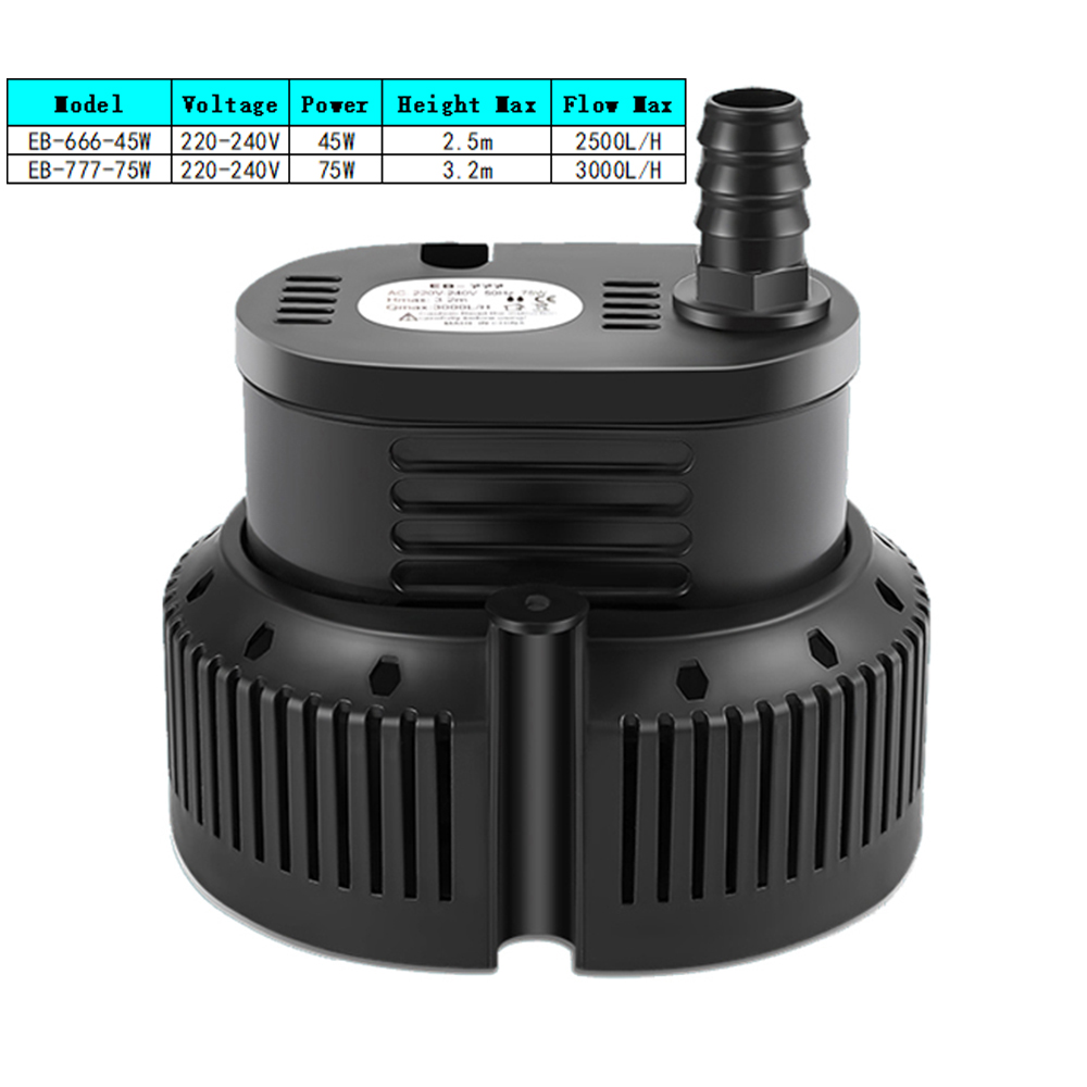 Marine Aquarium Temperature - 45/75w 2500-3000l/h Tauch wasserpumpe AC220-240V Aquarium