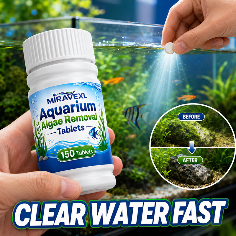 Marine Aquarium Bacteria - MIRAVEXL 150 Aquarium-Algenentfernungstabletten, Sicherer Algenkiller-Reiniger, Schnelle
