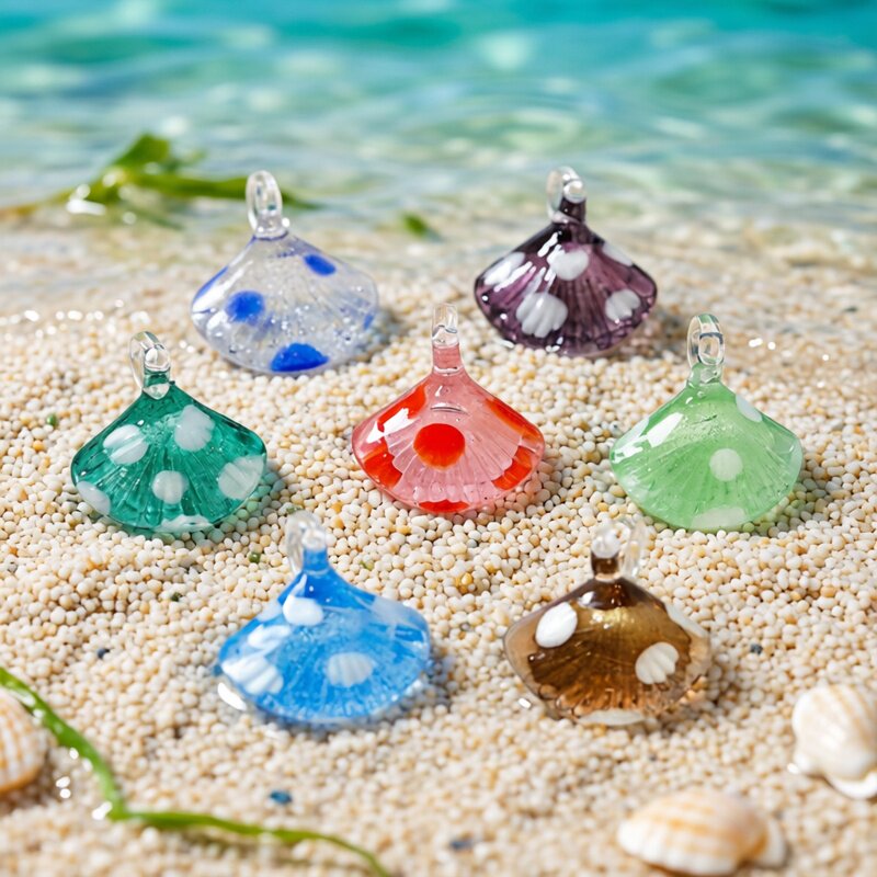 Marine Aquarium Design - Bunte Mini-Muschel-Anhänger aus Glas, Niedliche Meereslebewesen-Ornamente